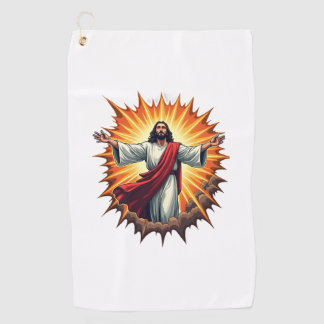 Overwinning Jezus Uitbarsting Vintage Gravure Shir Golfhanddoek