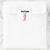 Overwinning Ronde Sticker (Tas)