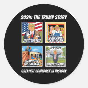 Overwinning Trump 2024 Grootste Comebyck Inaugurat Ronde Sticker