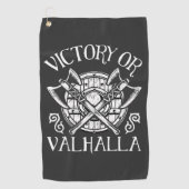 Overwinning voor Valhalla - Schild en bijl Golfhanddoek (Voorkant)