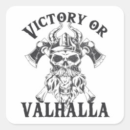 Overwinning voor Valhalla - Vikingbijl Vierkante Sticker