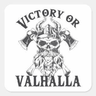 Overwinning voor Valhalla - Vikingbijl Vierkante Sticker
