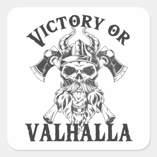 Overwinning voor Valhalla - Vikingbijl Vierkante Sticker (Voorkant)
