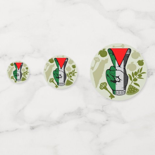 Overwinningsbord Handweerstand Rode driehoek symbo Confetti (Voorkanten)