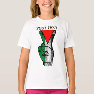Overwinningshand weerstands rode driehoek symbool t-shirt