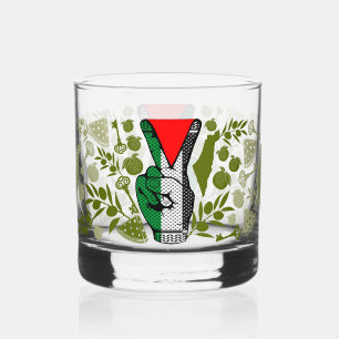 Overwinningshand weerstands rode driehoek symbool whisky glas