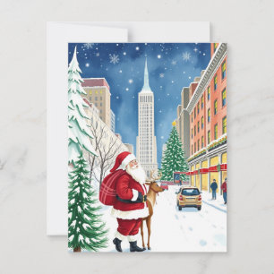 Overwinteren in New York City in Manhattan Santa T Briefkaart