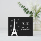 Overwinteren in Parijs Tafelnummer Briefkaart (Staand voorkant)
