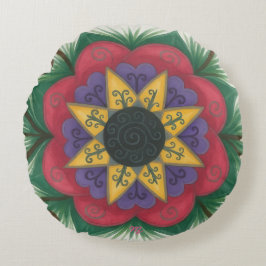 Overwoekerde bloementuin rond kussen