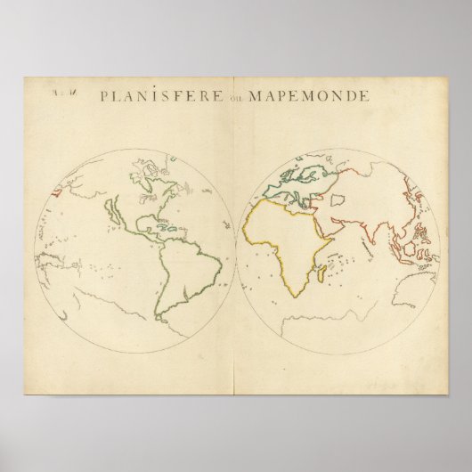 Overzicht 2 van de wereldkaart (Voorkant)