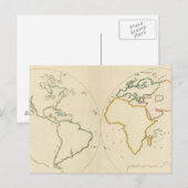 Overzicht 2 van de wereldkaart briefkaart (Voorkant / Achterkant)