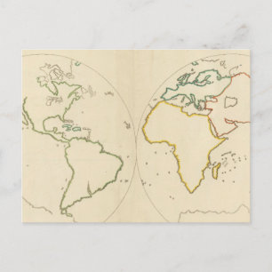 Overzicht 2 van de wereldkaart briefkaart