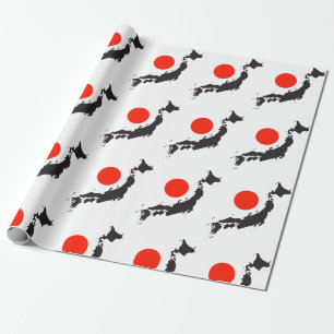 Overzicht en cirkel van de Japanse kaart Cadeaupapier