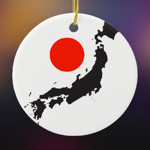 Overzicht en cirkel van de Japanse kaart Keramisch Ornament