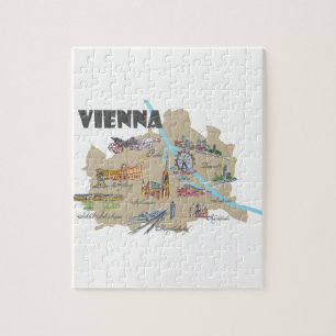 Overzicht van de kaart van Wenen Oostenrijk Legpuzzel