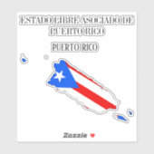 Overzicht van de plattegrond Puerto Rico Sticker (Vel)