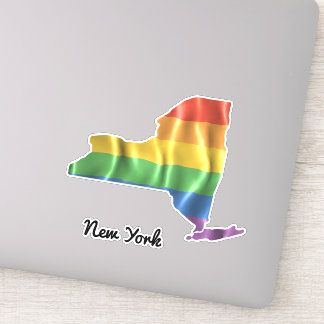 Overzicht van de regenboogvlag New York NY Sticker