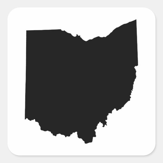 Overzicht van de staat Ohio Vierkante Sticker (Voorkant)