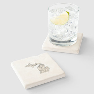  overzicht van de  Staat van de  kaart van het Ant Stenen Onderzetter