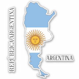 Overzicht van de vlag van Argentinië Sticker