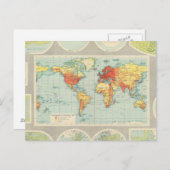 Overzicht van de wereld briefkaart (Voorkant / Achterkant)