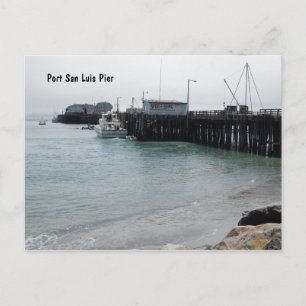 Overzicht van Harford Pier, Port San Luis, Avila Briefkaart