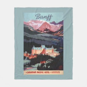 Overzicht van het Banff Springs Hotel Poster Fleece Deken