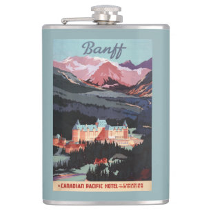 Overzicht van het Banff Springs Hotel Poster Heupfles