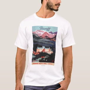 Overzicht van het Banff Springs Hotel Poster T-shirt