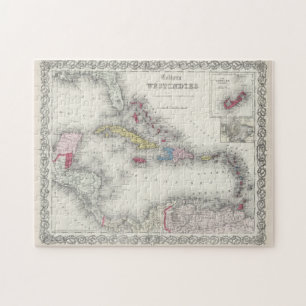 overzicht van het Caribisch gebied (1865) Legpuzzel