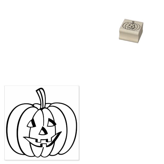 Overzicht van Jack-O-Lantern Halloween Pumpkin Rubberstempel (Gestempeld)