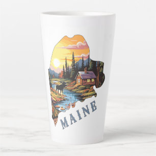 Overzicht van Maine State Cabin Moose Latte Mok