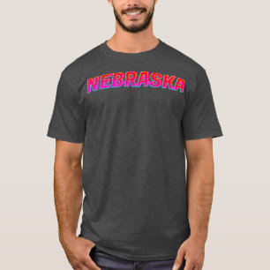 Overzicht van Nebraska Neon Text Sign Typografie1 T-shirt