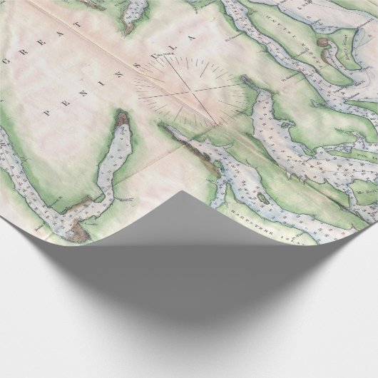  overzicht van Seattle en Puget Sound Cadeaupapier (Hoek)