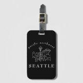 Overzicht van Seattle Skyline Pacific Northwest Ou Bagagelabel (Voorkant (verticaal))