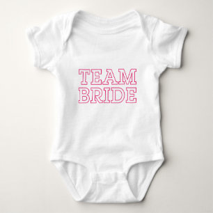 Overzicht van teambride roze romper
