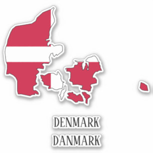 Overzicht vlaggenplattegrond Denemarken Sticker