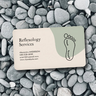 Overzicht voetafdruk - reflexologie visitekaartje