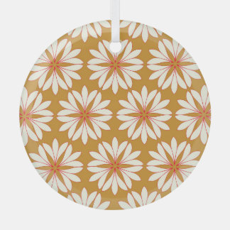 Overzichtelijke bloemenraster: goud, rood, ivoor glas ornament
