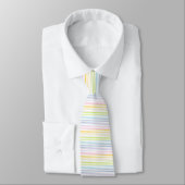 Overzichtelijke pastel regenboogstrepen stropdas (Gebonden)
