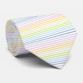 Overzichtelijke pastel regenboogstrepen stropdas (Opgerold)
