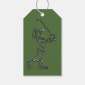 Overzichtsontwerp van golfspeler ~ bewerkbare teks cadeaulabel (Achterkant)