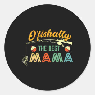 Ovisachtig de beste mammavisvisserijvrouw die mam ronde sticker