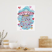 OVNI d'amour - Poster de douche de coeur (Cuisine)