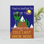 OVNI - Invitation d'anniversaire Alien (Debout devant)