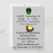 OVNI - Invitation d'anniversaire Alien (Dos)