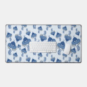 OVNI octopique bleu Kawaii (Clavier et souris)