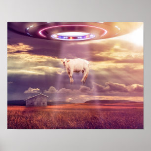 OVNI Vache "Rencontre d'enlèvement" Poster