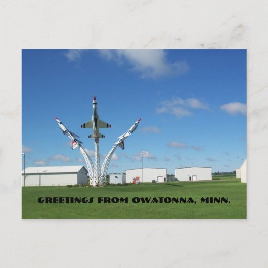 OWATONNA MINNESOTA MN PLANE AIRPLANE ART Carte pos (Devant)