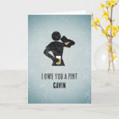 Owe You One - Grappig heren bierpint drinker bedan Kaart (Gele Bloem)